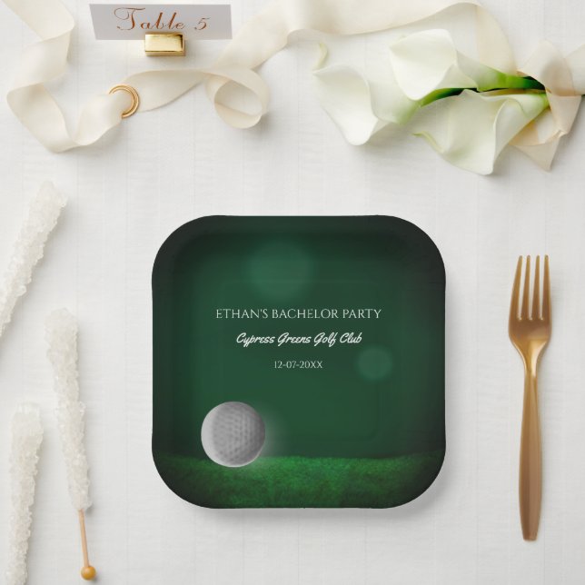 Golf Golfspieler Bachelor Golf Party Pappteller (Hochzeit)