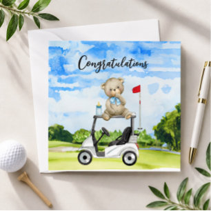 Golf-Gratulation für Baby-Golfer Es ist ein Junge Karte