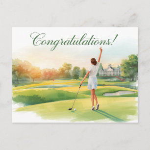 Golf Gratulation Golfkarte für Golferin Postkarte