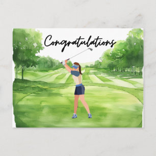 Golf-Gratulation Golfkarte für Golferin Postkarte
