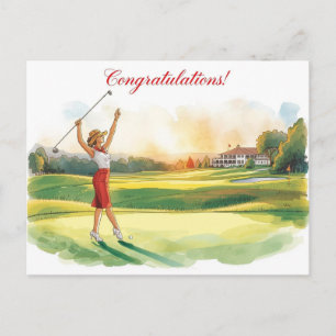 Golf Gratulationskarte für Golferin Postkarte