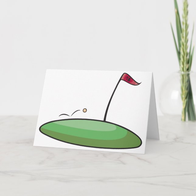 Golf Green 18. Loch Grußkarten Karte (Vorderseite)