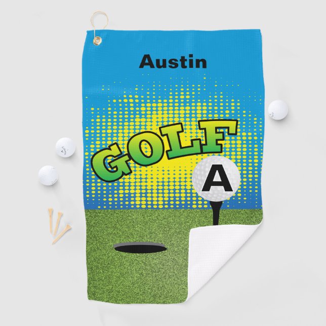 Golf Green Design - Monogram Golfhandtuch (Insitu)