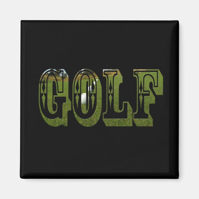 Golf Green Dimensional Word mit Balls, Magnet (Vorne)