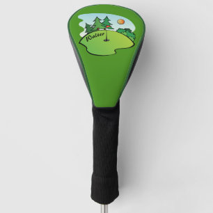 Golf Green mit Flag und Ball Headcover