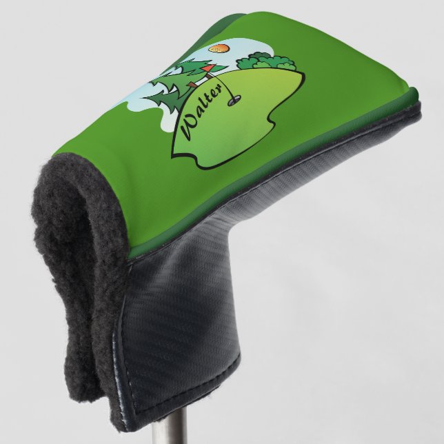 Golf Green mit Flag und Ball Headcover (3/4 Vorderseite)