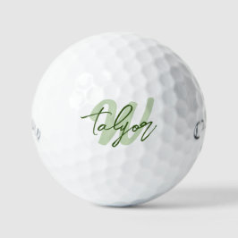 Golf Green Monogram individuelle Name und erste Golfball