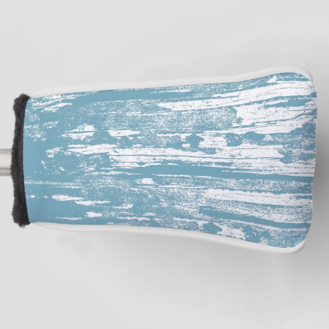 GOLF- Grunge, getragen, verblasst, blau weiß, Cool Golf Headcover (Vorderseite)