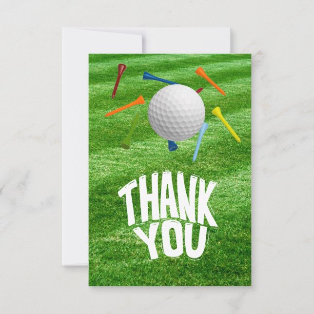GOLF Grüntöne Dankbarkeit: Fairway Dankeskarte (Vorderseite)