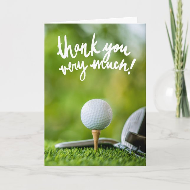 GOLF Grüntöne Dankbarkeit: Fairway Dankeskarte (Vorderseite)