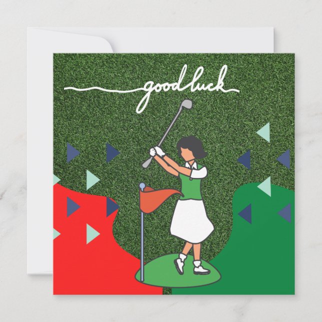 Golf Gruß Golf Ball viel Glück für Dame Golfer (Vorderseite)