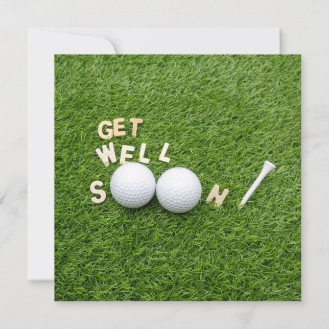 Golf Gruß Golfer bald wieder gut mit Ball Green Karte (Vorderseite)
