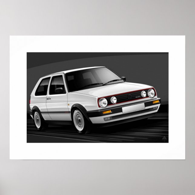 Golf GTI mk2 Poster Illustration (Vorne)