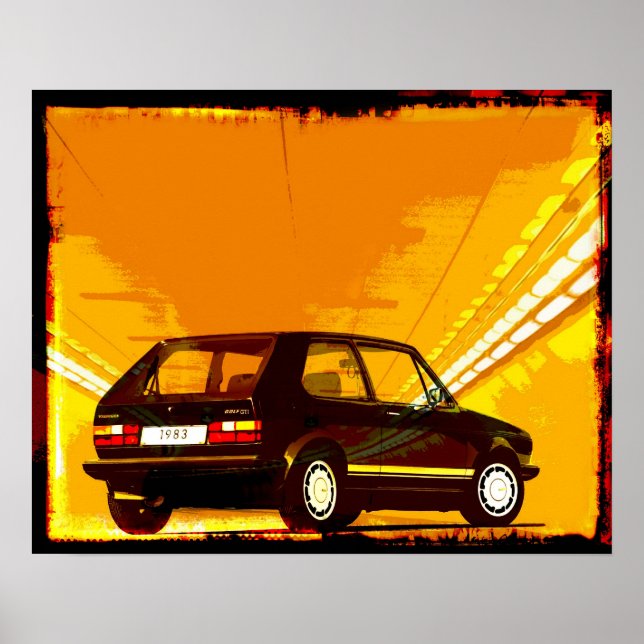 Golf GTi MkI Orange Poster (Vorne)