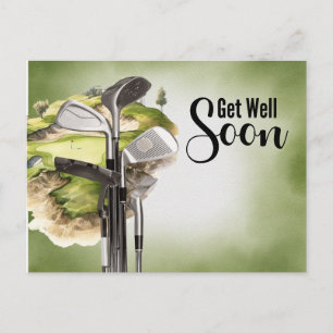 Golf gute Besserung Golfer  Postkarte
