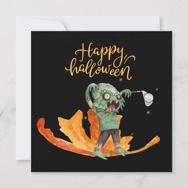 Golf Halloween Day pour golfeur Carte postale (Devant)