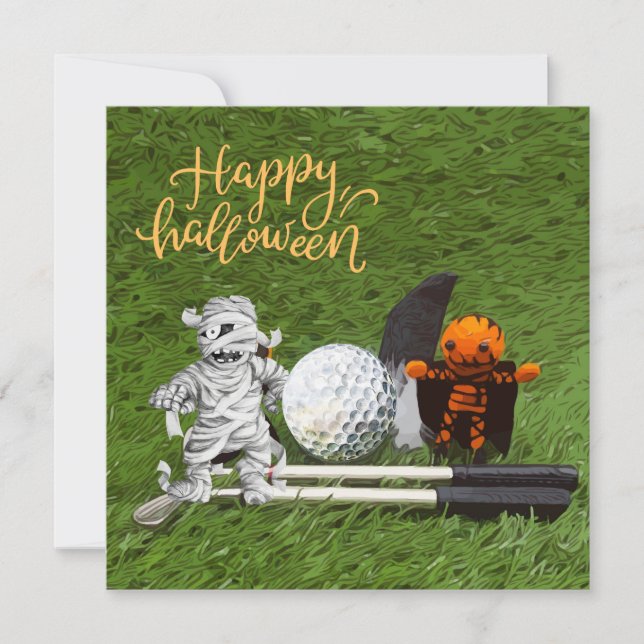 Golf Halloween Thema für Golfer Karte (Vorderseite)