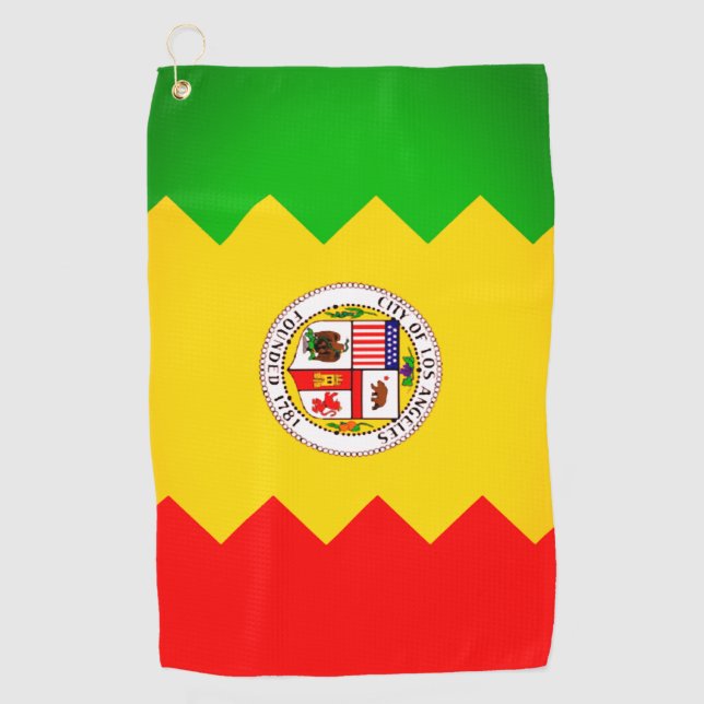Golf Handtuch mit Bild der Flagge der Stadt LA (Vorderseite)