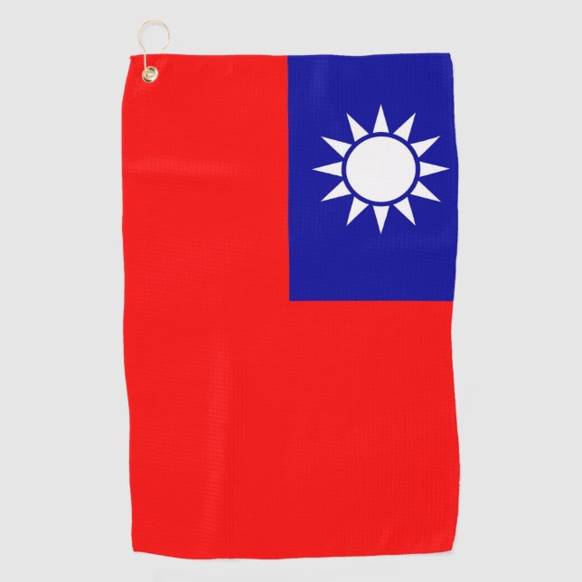 Golf Handtuch mit Flagge von Taiwan (Vorderseite)