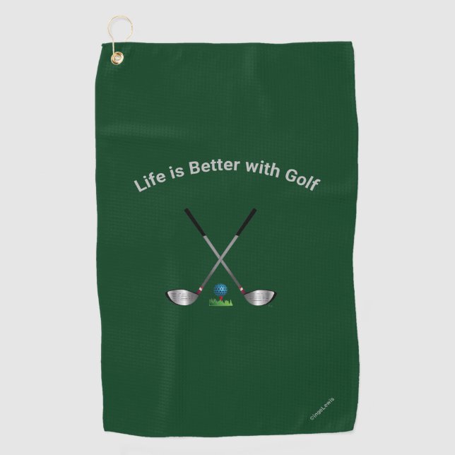 Golf-Handtuch RETIRED Golfangebot Design Grün Golfhandtuch (Vorderseite)