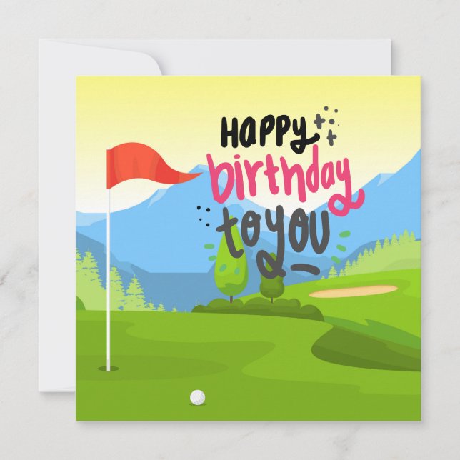 Golf Happy Birthday für Sie Golfer Karte (Vorderseite)