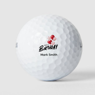 Golf Happy Birthday mit Golf Fahne Golf Balls Golfball