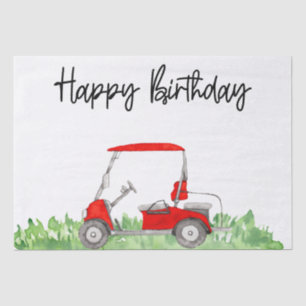 Golf Happy Birthday mit Golfwagen Wrapping Pape Seidenpapier