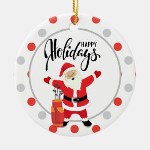 Golf Happy Holiday mit Weihnachten Keramik Ornament