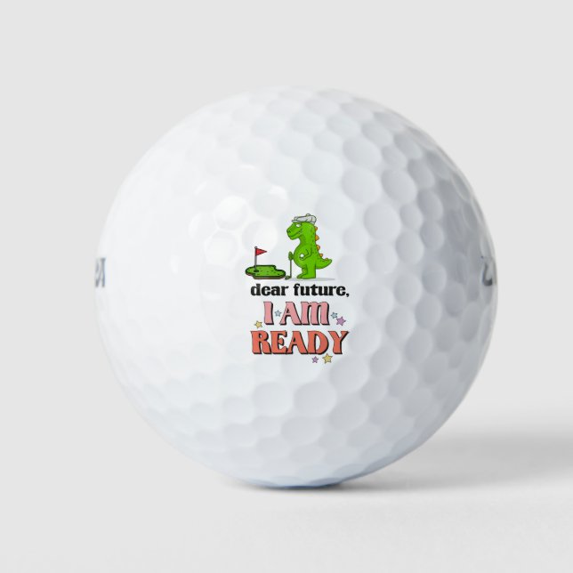 Golf Happy New Year Ready for Future Golf Golfball (Vorderseite)