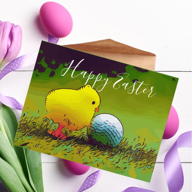 Golf Happy Ostern zum Golfen mit Golf & Ei Postkarte (Von Creator hochgeladen)