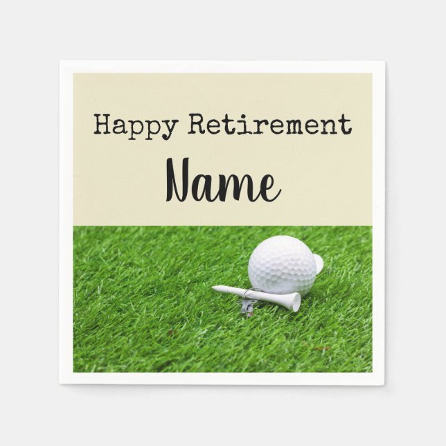 Golf Happy Pension mit Golf Ball und Tee Serviette (Vorderseite)