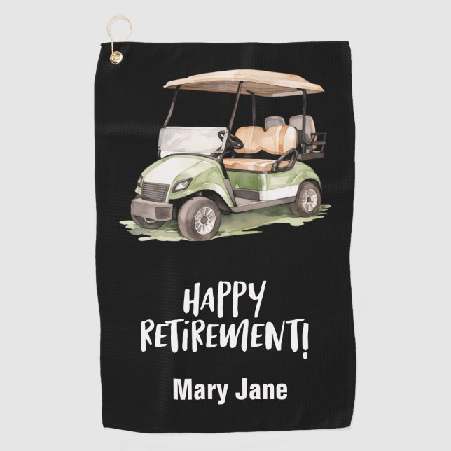 Golf Happy Rente für Golfer Golfhandtuch (Vorderseite)