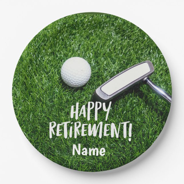 Golf Happy Rente Hallo Pension für Golfer Pappteller (Vorderseite)