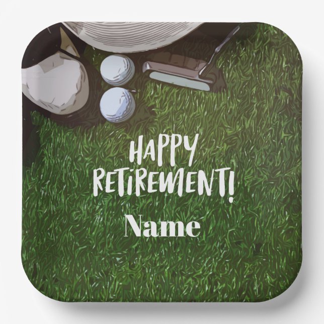 Golf Happy Rente Hallo Pension für Golfer Pappteller (Vorderseite)