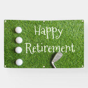 Golf Happy Retirement mit Golfbälle auf Grün Banner