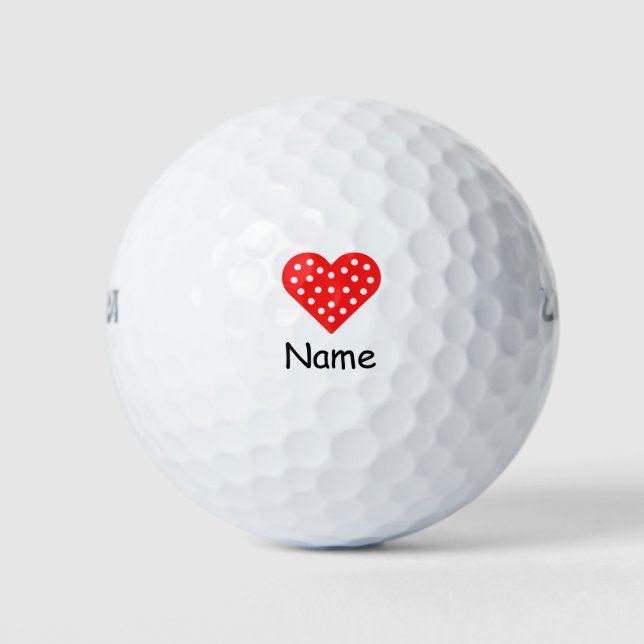 Golf Happy Valentine's Day mit Liebe Rotes Herz Golfball (Vorderseite)