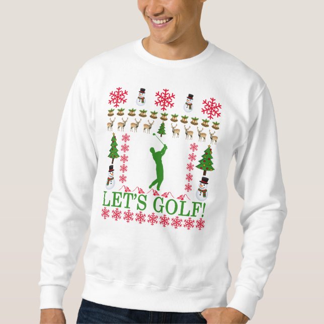 Golf-hässliche Weihnachtsstrickjacke. .png Sweatshirt (Vorderseite)