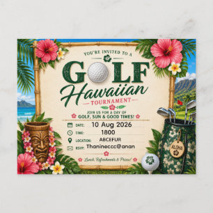Golf Hawaii Thema für Hawaiian Golfer Party Postkarte