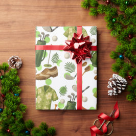 Golf Hawaiian Style mit Ball und Tasche für Golfer Geschenkpapier