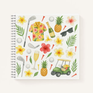 Golf Hawaiian Thema für Golfer Notizbuch