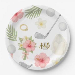 Golf Hawaiian thematische Hochzeit für Golfer Pappteller