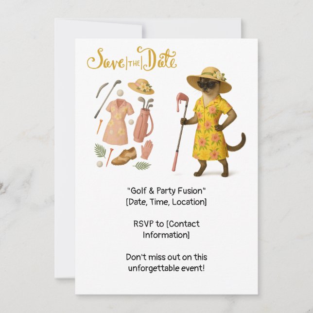 Golf Hawaiian Woman Golfer bei den Grünen Einladung (Vorderseite)