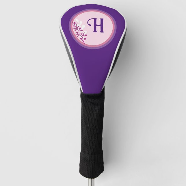 Golf Head Cover - Fügen Sie Ihre erste - Lila Golf Headcover (Vorderseite)