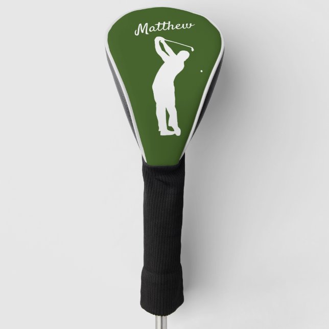 Golf Head Cover "golfer Matthew" grün Golf Headcover (Vorderseite)