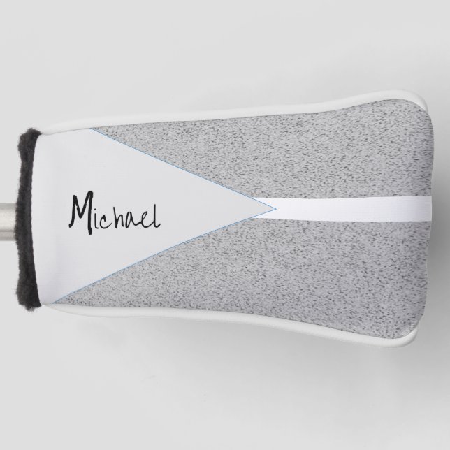 Golf Head Cover Grau White Headcover (Vorderseite)