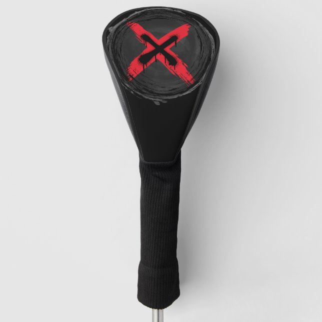 Golf Head Cover Grunge Red Xpression Headcover (Vorderseite)