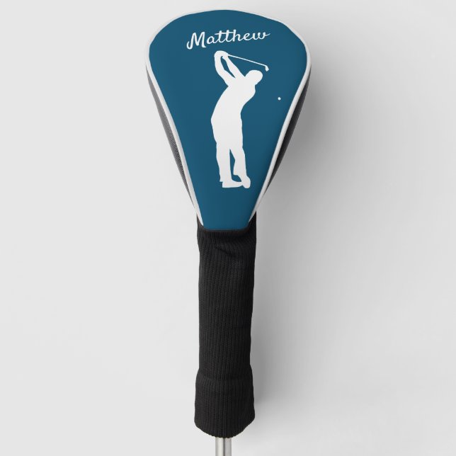 Golf Head Cover mit Monogramm "golfer Matthew" bla Headcover (Vorderseite)