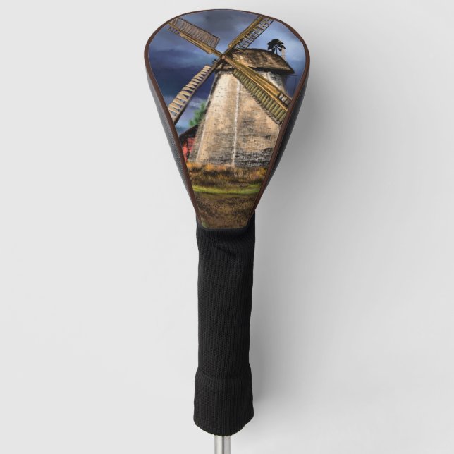 Golf Head Cover Netherlands Windmill Landschaft Golf Headcover (Vorderseite)