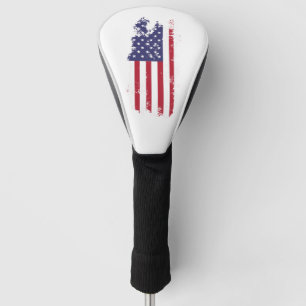 *~* Golf Head Cover Patiotic Grunge USA Flag Headcover