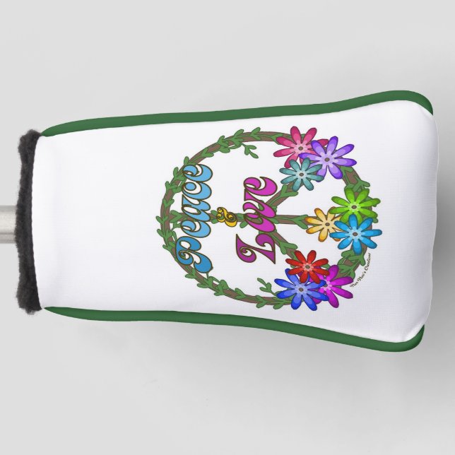 Golf Head Cover - Peace & Love Golf Headcover (Vorderseite)